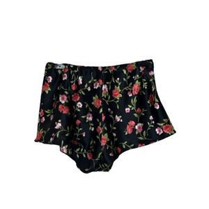 Kathy Ireland Size S Shorts Sleep Satin Roses Red Pink Black